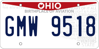 OH license plate GMW9518