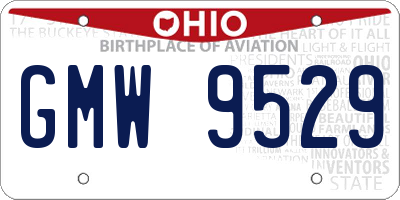 OH license plate GMW9529