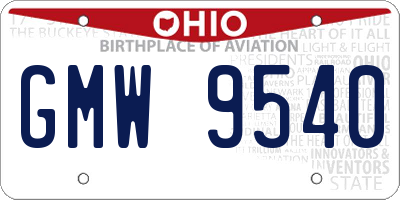 OH license plate GMW9540