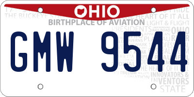 OH license plate GMW9544