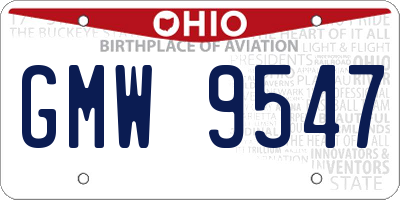 OH license plate GMW9547