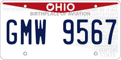 OH license plate GMW9567