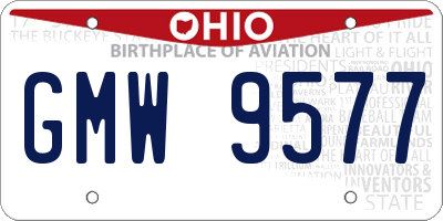 OH license plate GMW9577