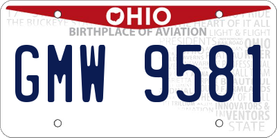 OH license plate GMW9581