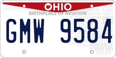 OH license plate GMW9584