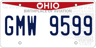 OH license plate GMW9599