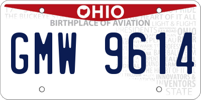 OH license plate GMW9614