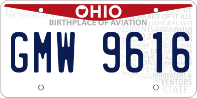 OH license plate GMW9616