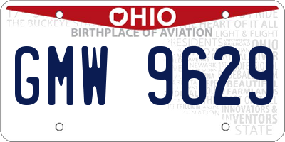 OH license plate GMW9629