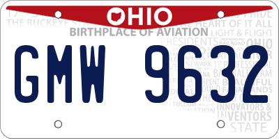 OH license plate GMW9632