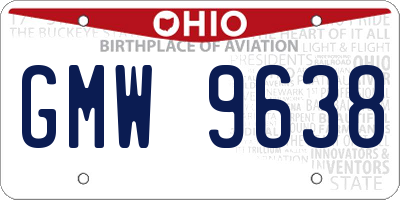 OH license plate GMW9638