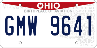 OH license plate GMW9641