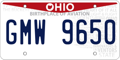 OH license plate GMW9650