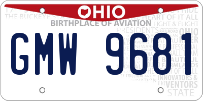 OH license plate GMW9681