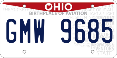 OH license plate GMW9685