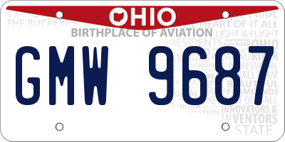 OH license plate GMW9687