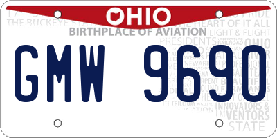 OH license plate GMW9690