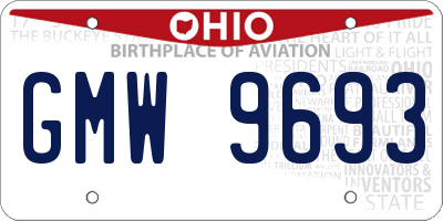 OH license plate GMW9693
