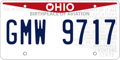 OH license plate GMW9717