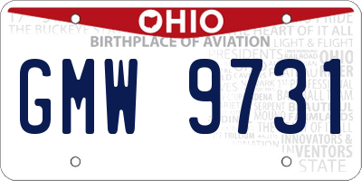 OH license plate GMW9731