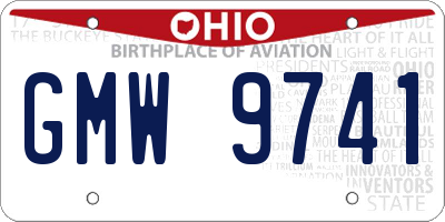 OH license plate GMW9741