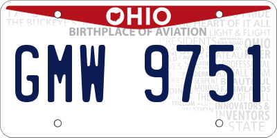 OH license plate GMW9751