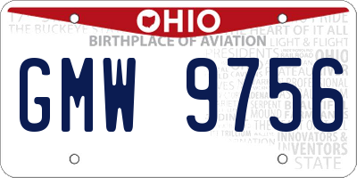 OH license plate GMW9756