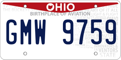 OH license plate GMW9759
