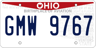 OH license plate GMW9767