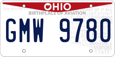OH license plate GMW9780