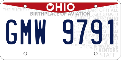 OH license plate GMW9791