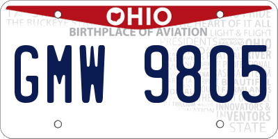 OH license plate GMW9805