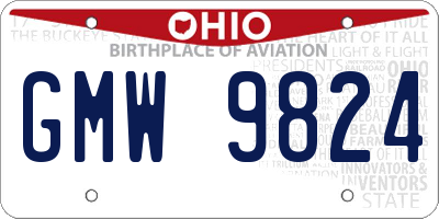 OH license plate GMW9824