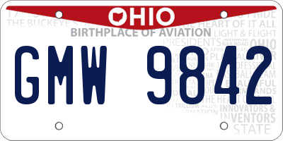 OH license plate GMW9842