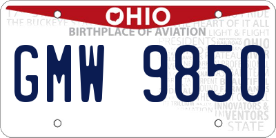OH license plate GMW9850