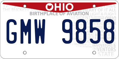 OH license plate GMW9858
