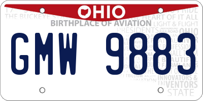 OH license plate GMW9883
