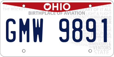 OH license plate GMW9891