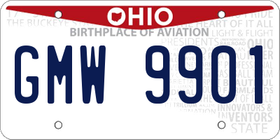 OH license plate GMW9901