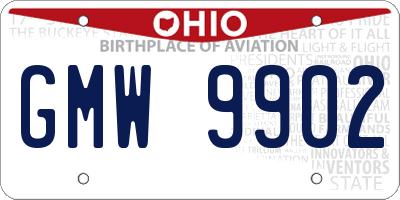 OH license plate GMW9902