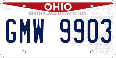 OH license plate GMW9903