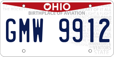 OH license plate GMW9912