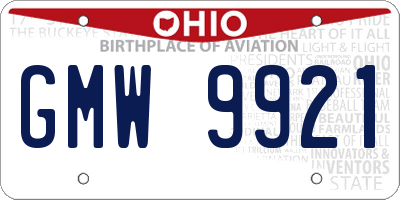 OH license plate GMW9921