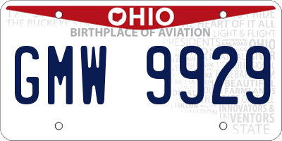 OH license plate GMW9929