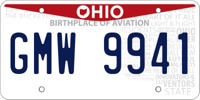 OH license plate GMW9941
