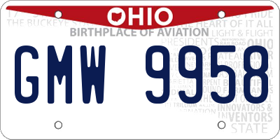 OH license plate GMW9958