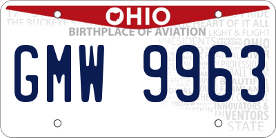 OH license plate GMW9963