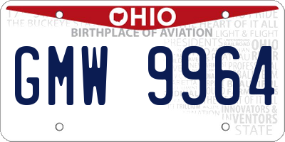 OH license plate GMW9964