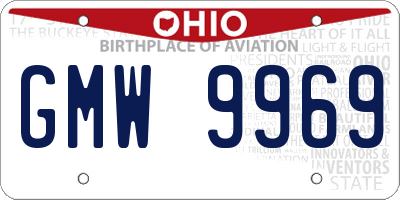 OH license plate GMW9969