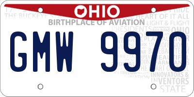 OH license plate GMW9970
